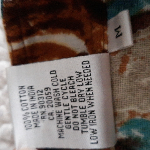 Parsley & Sage Medium Green Brown Abstract Print Grommet Lightweight Jacket - Picture 8 of 16